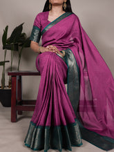 Dola Chex Zari Weaving Saree PNK