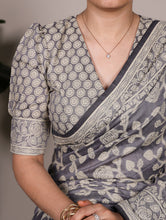 Cotton Silk Floral Printed Saree GRY
