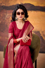 Marsh Mallow Zari Weaving Saree For Women CMN