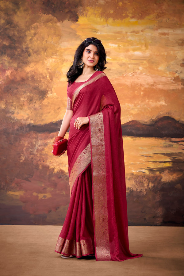Marsh Mallow Zari Weaving Saree For Women CMN
