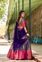 Kanjivaram Zari Weaving Lehenga With Georgette Dupatta  BLU
