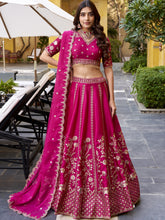 Natural Silk Thread Emroidered Lehenga With Dupatta RPI