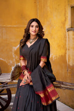 Pure Chanderi Zari Weaving Lehenga With Dupatta BLK