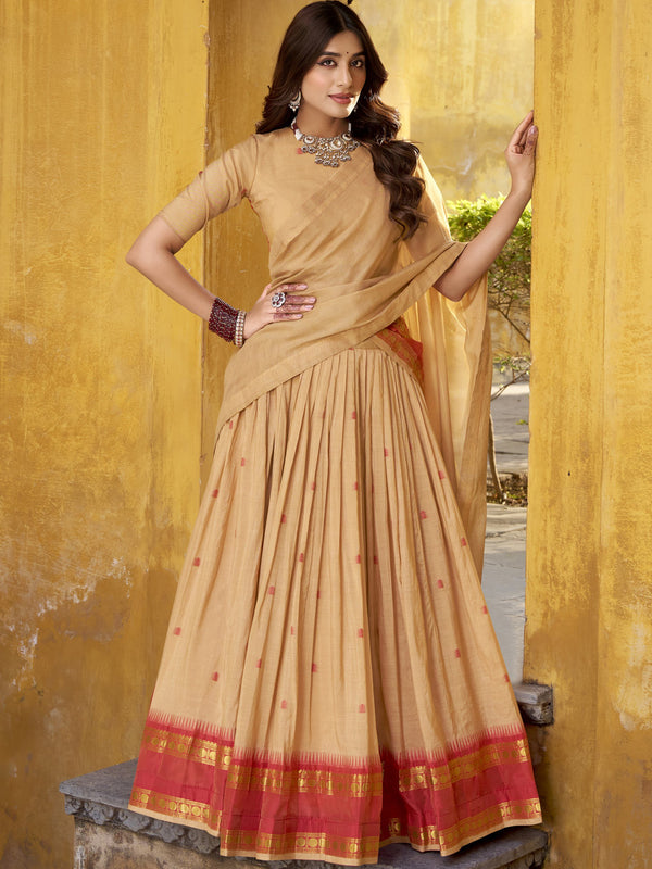 Pure Chanderi Zari Weaving Lehenga With Dupatta CRM