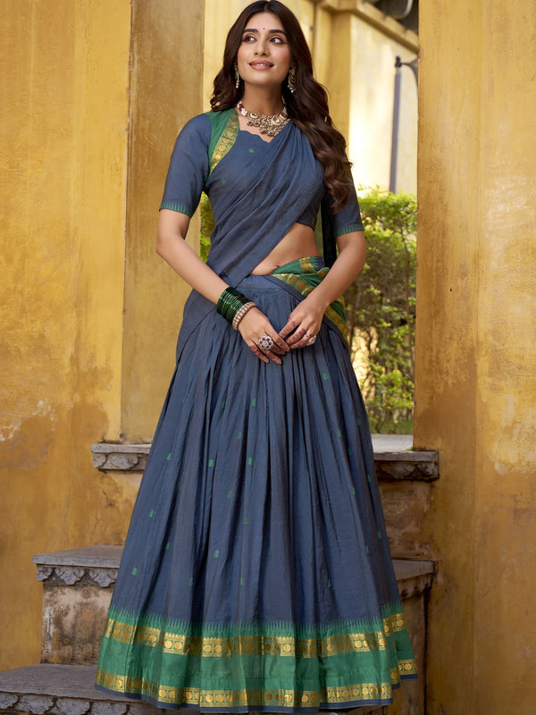 Pure Chanderi Zari Weaving Lehenga With Dupatta NBL