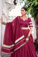 Pure Chanderi Zari Weaving Lehenga With Dupatta MRN