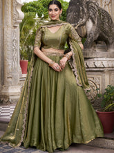 Fendi Thread Embroidered Lehenga With Dupatta MND