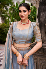 Fendi Thread Embroidered Lehenga With Dupatta SBL