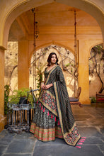 Tussar Silk Sparkle Design Lehenga With Dupatta  BLK