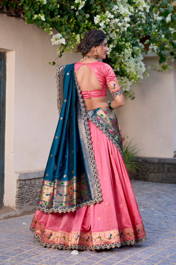 Jacquard Silk Zari Weaving Lehenga With Dupatta  LPI