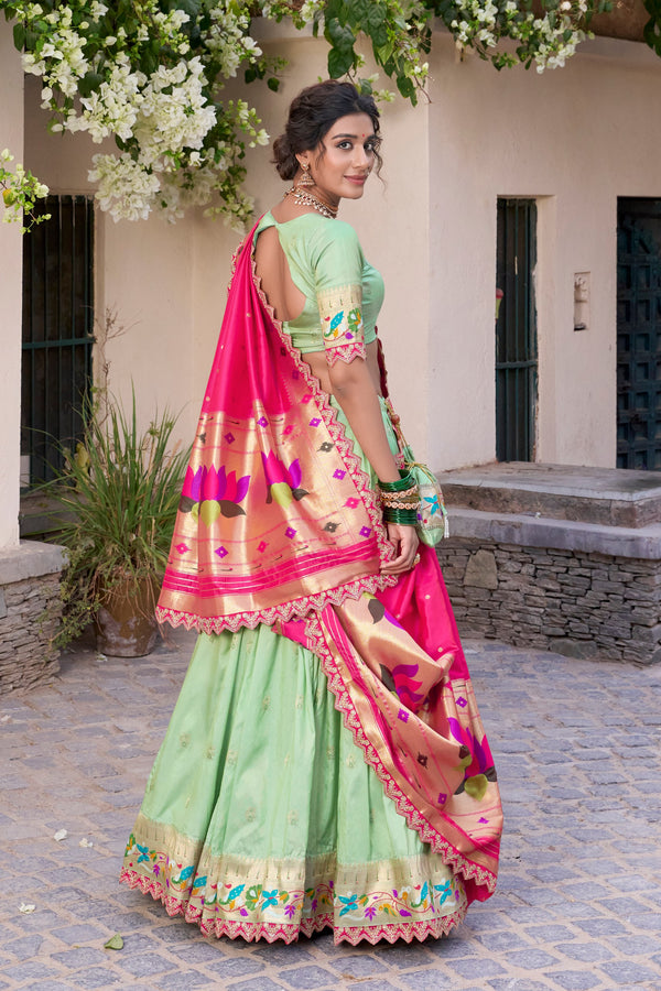 Jacquard Silk Zari Weaving Lehenga With Dupatta   PST