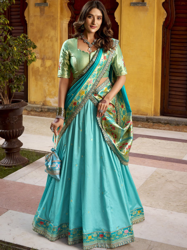 Paithani Zari Weaving Lehenga With Dupatta  SBL