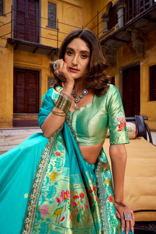 Paithani Zari Weaving Lehenga With Dupatta  SBL
