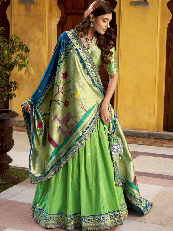 Paithani Zari Weaving Lehenga With Dupatta  PRT