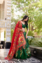 Tussar Silk Printed Lehenga For Women  GRN