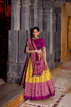 Tussar Silk Ikkat Printed Lehenga With Dupatta MST