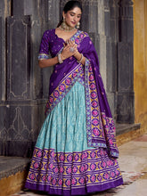 Tussar Silk Ikkat Printed Lehenga With Dupatta  SBL