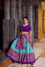 Tussar Silk Ikkat Printed Lehenga With Dupatta  SBL