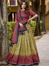 Vichitra Silk Printed Lehenga With Dupatta  CMN