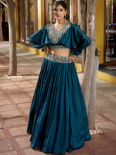 Vichitra Silk Thread Embroidered Lehenga  PBL