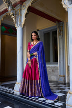 Narayan Pattu Zari Weaving Lehenga With Gerogette Dupatta  PNK