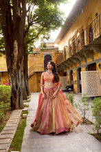 Silk Thread Embroidered Lehenga With Dupatta  PNK