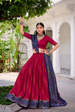 Tussar Silk Bandhej Printed Lehenga With Dupatta  PNK