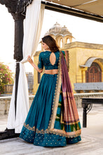 Vichitra Silk Thread Embroidered Lehenga With Dupatta  FRZ