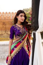 Vichitra Silk Thread Embroidered Lehenga With Dupatta  PRL