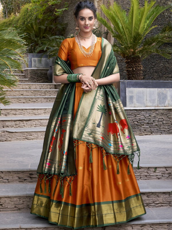 Jacquard Silk Zari Weaving Lehenga With Dupatta  ONG