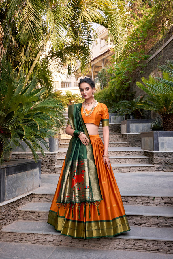 Jacquard Silk Zari Weaving Lehenga With Dupatta  ONG