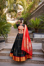 Jacquard Silk Zari Weaving Lehenga With Dupatta  BLK