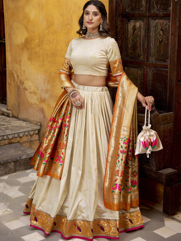 Silk Paithani Zari Weaving Lehenga With Dupatta OWT