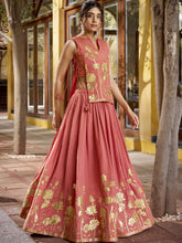 Pure Shimmer Embroidered Lehenga With Top  SLM