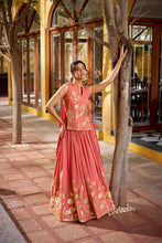 Pure Shimmer Embroidered Lehenga With Top  SLM