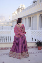 Silk Embroidered Lehenga With Dupatta  PINK