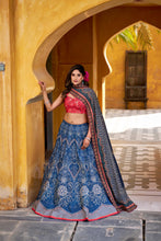 Vaishali Silk Bead Embroidered Lehenga With Dupatta BLU