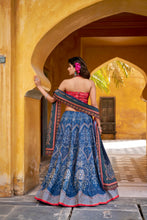 Vaishali Silk Bead Embroidered Lehenga With Dupatta BLU