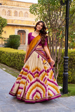 Tussar Silk Printed Lehenga With Dupatta  WIN