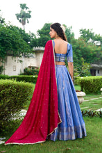 Blue Kanchipuram Lehenga For Women  RBL