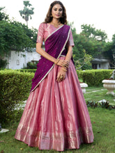 Blue Kanchipuram Lehenga For Women SLM