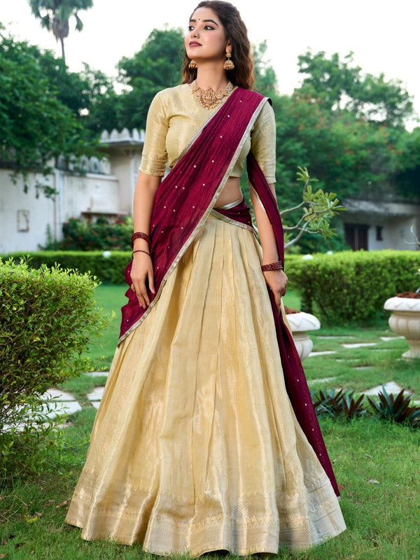 Blue Kanchipuram Lehenga For Women CRM