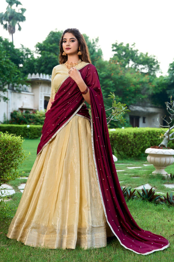 Blue Kanchipuram Lehenga For Women CRM