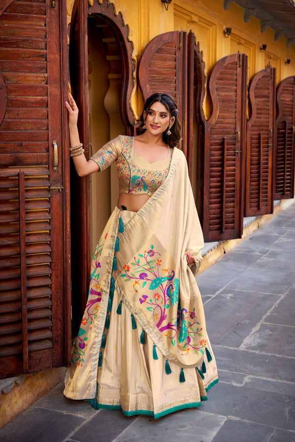 Shimmer Paithani Zari Weaving Lehenga With Dupatta  BGN