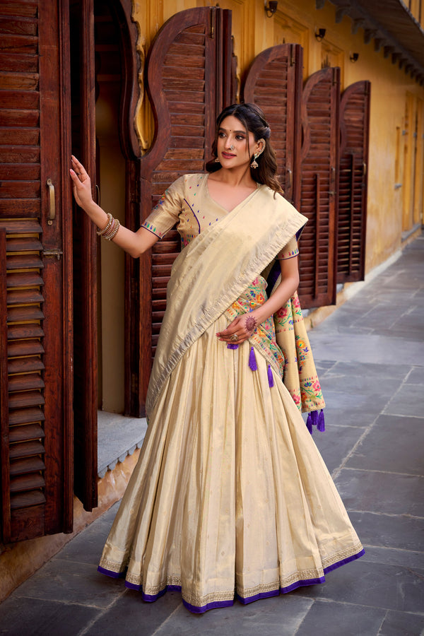 Shimmer Paithani Zari Weaving Lehenga With Dupatta  PRL
