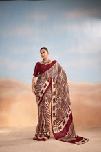 Satin Chiffon Printed Saree  MRN