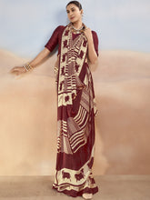 Satin Chiffon Printed Saree  MRN