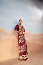 Satin Chiffon Printed Saree  MRN