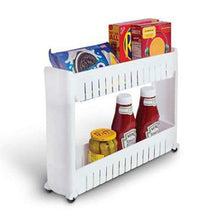 2172 Multipurpose 2 Layer Slim Side Space Saving Storage Organizer Rack Shelf 